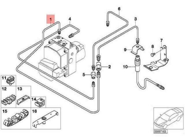 34321165987 - OEM BMW E52 ROADSTER REAR DSC BRAKE PIPE 34321165987 GENUINE NEW
