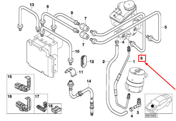 34322282277 - BMW 3 E46 front brake line 2282277 34322282277 NEW ORIGINAL
