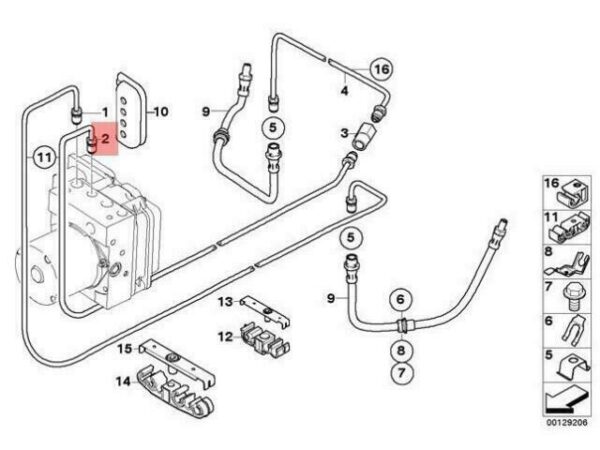 34323412739 - OEM BMW E83 E83N SUV REAR BRAKE PIPE 34323412739 GENUINE NEW