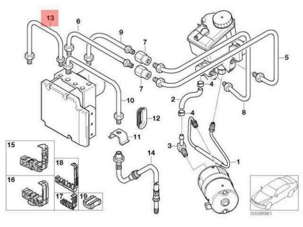 34326754849 - OEM BMW E46 ESTATE SALOON FRONT BRAKE PIPE 34326754849 GENUINE NEW