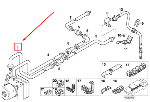 34326754853 - BMW 3 E46 Rear Brake Pipe 34326754853 6754853 NEW GENUINE