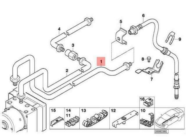 34326754884 - OEM BMW E46 CONVERTIBLE COUPE ESTATE REAR DSC BRAKE PIPE 34326754884 GENUINE