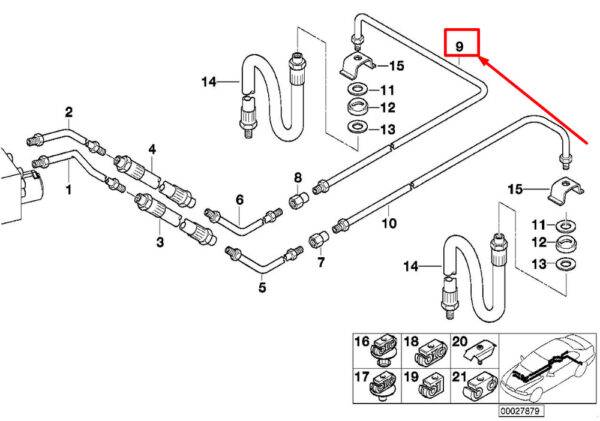 34326755316 - BMW 5 E39 Rear Brake Pipe 6755316 34326755316 NEW GENUINE