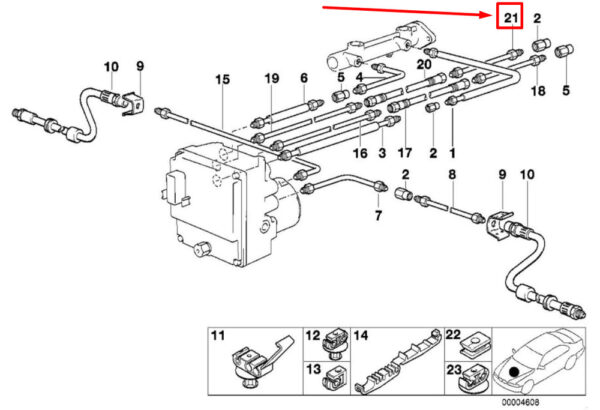 34326755604 - NEW BMW 5 E39 FRONT BRAKE LINE 6755604 34326755604 GENUINE