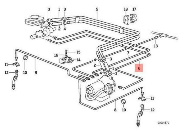 34326755622 - OEM BMW E31 E36 COUPE FRONT ABS BRAKE PIPE 34326755622 GENUINE NEW