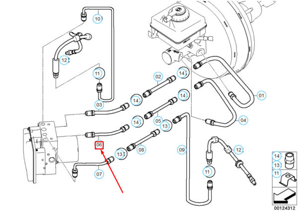 34326770657 - BMW 5 E60 front brake line 34326770657 6770657 NEW REAL