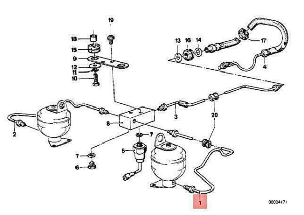 34326772472 - OEM BMW 114 E3 REAR SELF LEVELLING SUSPENSION TUBING PIPE 34326772472 GENUINE