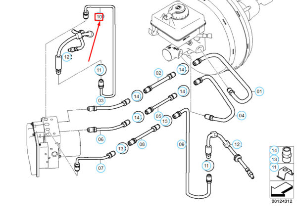 34326795217 - BMW 5 E60 front brake line 34326795217 6795217 NEW REAL