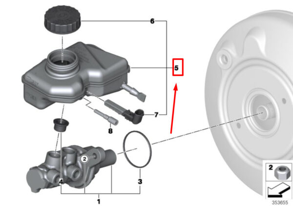 34336860686 - NEW MINI COOPER F56 BRAKE MASTER CYLINDER RESERVOIR 34336860686 6860686 ORIGINAL