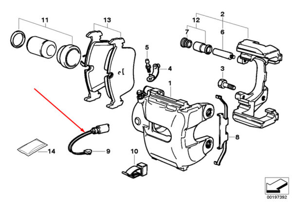 34351181338 - NEW BMW Z4 E85 FRONT BRAKE LOCK WEAR SENSOR 34351181338 1181338 ORIGINAL
