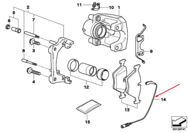34356768596 - BMW 5 E60 brake lining rear wear sensor 34356768596 6768596 NEW REAL