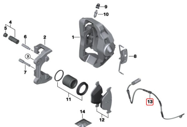 34356789439 - BMW 3 E90 front brake lining wear sensor 34356789439 6789439 NEW ORIGINAL