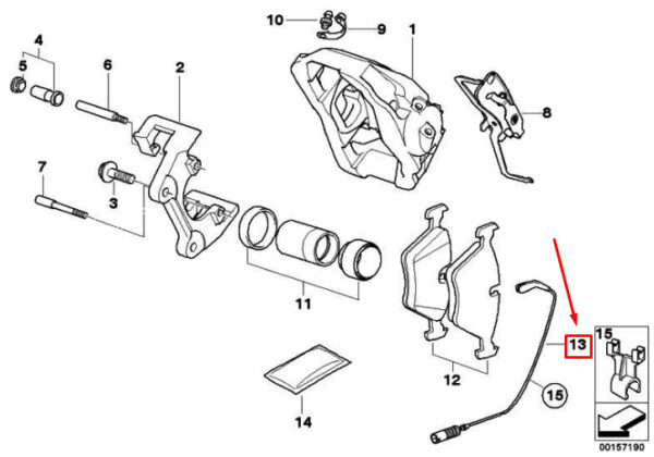 34356792560 - BMW 3 E90 front brake lining sensor 34356792560 6792560 NEW REAL