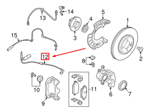 34356887827 - MINI COOPER F55 Front Left Brake Pad Sensor 3435687827 NEW REAL