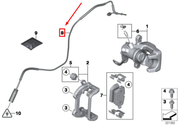 34359804834 - NEW OEM MINI COUNTRYMAN R60 REAR BRAKE PAD WEAR SENSOR 34359804834 GENUINE