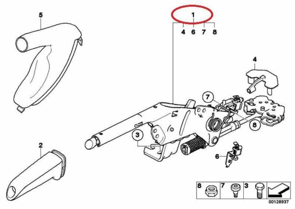 34406773958 - NEW OEM BMW 5 E60 HANDBRAKE LEVER 6773958 34406773958 GENUINE
