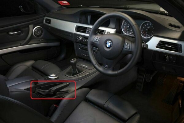 34427155625 - New Genuine BMW E90-E93 Black Leather Handbrake Lever Cover RHD 7155625 OEM