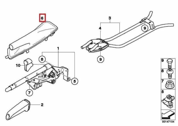34427155625 - New Genuine BMW E90-E93 Black Leather Handbrake Lever Cover RHD 7155625 OEM