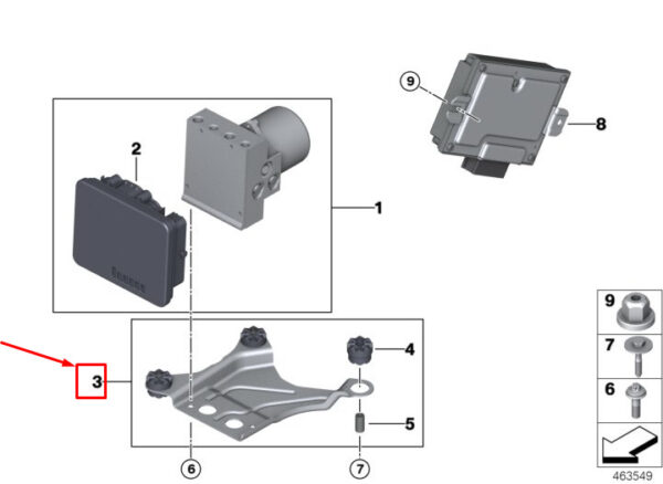 34516861631 - BMW 5 Touring G31 bracket hydropower 34516861631 NEW ORIGINAL
