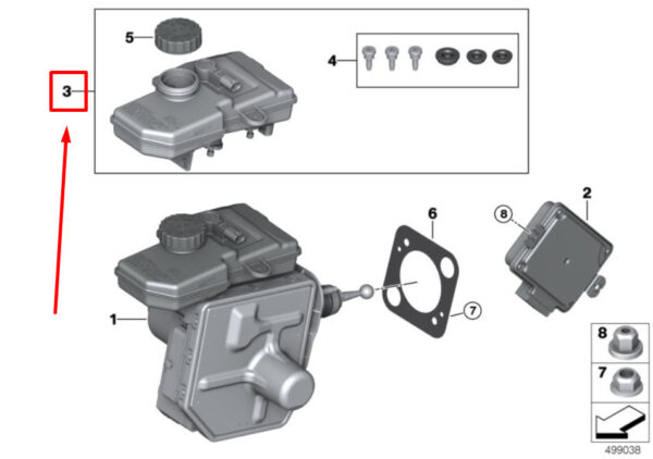 34516891955 - BMW 8 Convertible G14F91 Balancing Container Repair  34516891955 6891955 NEW