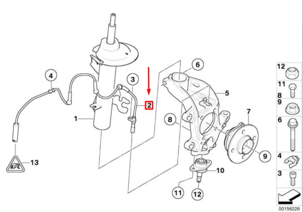 34526756384 - NEW OEM MINI COOPER R50 FRONT ABS SPEED SENSOR 34526756384 GENUINE