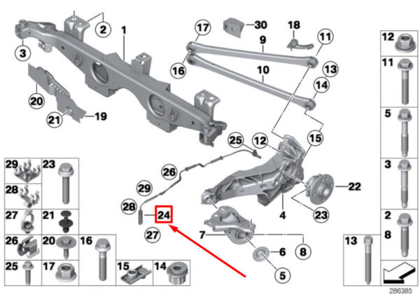 34526851501 - MINI COOPER R56 ABS Wheel Speed Sensor Rear 34526851501 NEW REAL