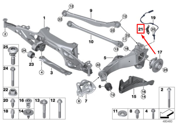 34526865027 - NEW MINI COOPER F56 REAR LEFT BRAKE HOSE HOLDER 6865027 34526865027 GENUINE