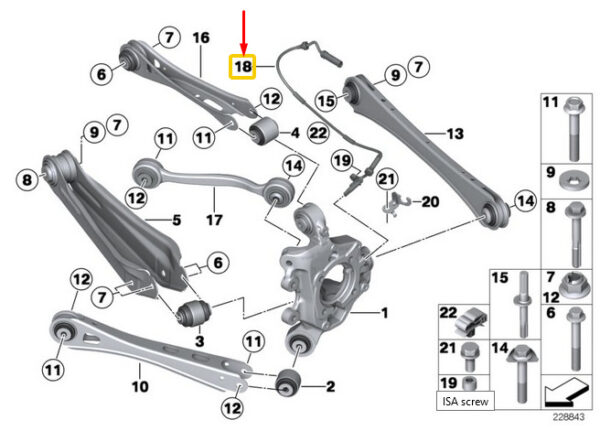 34526869293 - NEW BMW X3 F25 REAR ABS SENSOR 6869293 34526869293 GENUINE