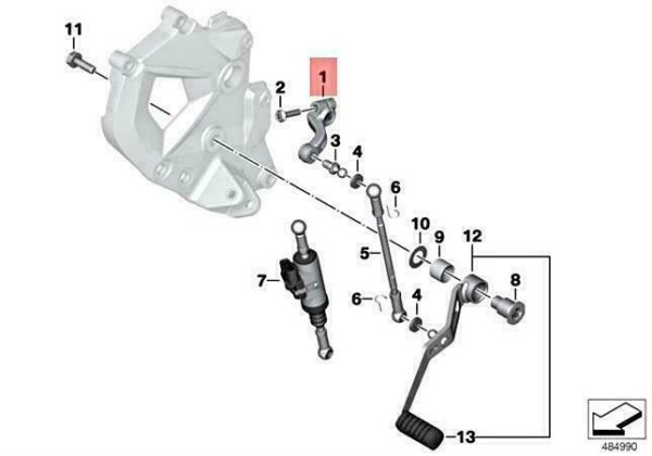 35218565167 - OEM BMW K80 K81 K82 0B18 0B28 0B19 GEAR SELECTOR LEVER 35218565167 GENUINE NEW