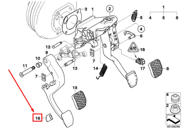 35306759939 - BMW 5 E60 clutch pedal stop buffer 35306759939 6759939 NEW ORIGINAL