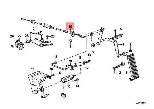 35411157574 - OEM BMW E28 524TD SEDAN BOWDEN CABLE THROTTLE 35411157574 GENUINE NEW