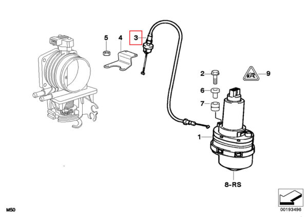 35411163018 - BMW 5 E39 2.8i Throttle Cable for Secondary Housing Drive 35411163018 New