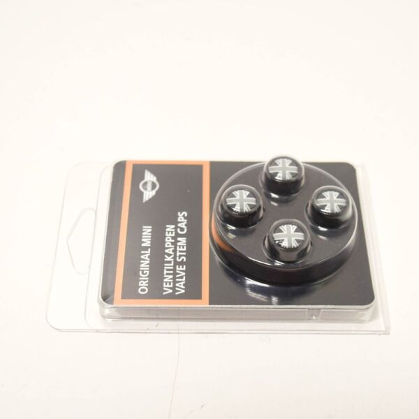 36122182347 - MINI Cooper R57 Wheel Valve Stem Black JACK Caps 4 X 36122182347 NEW GENUINE