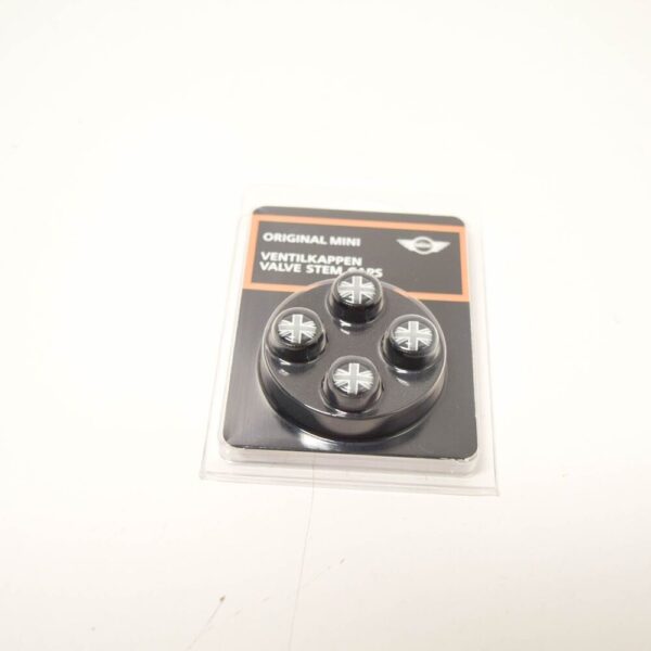 36122182347 - MINI Cooper R57 Wheel Valve Stem Black JACK Caps 4 X 36122182347 NEW GENUINE