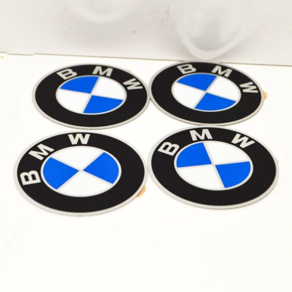 NEW BMW E12 E3 E9 WHEEL CENTER HUB EMBLEM BADGE 4 PIECE 36131181105 - Image 3