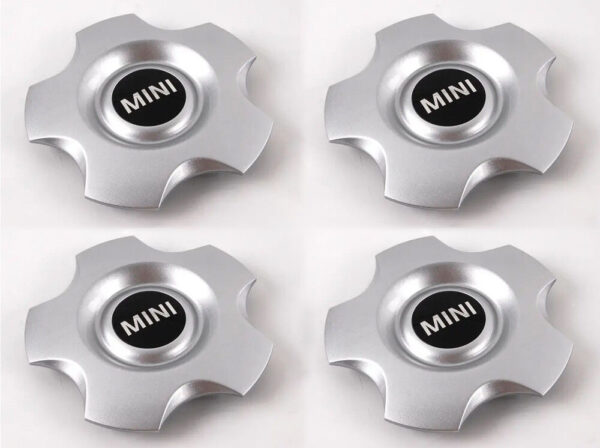 36136771000 - NEW MINI 16" R102 HUB CAP WITH MINI LOGO - SILVER 4X SET 6771000 GENUINE
