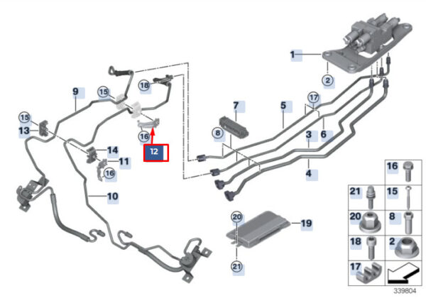 37106859272 - New BMW X6 F16 M F86 Rear Engine Lead Bracket 37106859272 6859272 Genuine