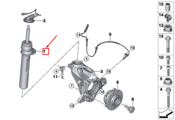 37106861419 - NEW MINI CLUBMAN F54 FRONT LEFT SHOCK ABSORBER 6861419 37106861419 ORIGINAL