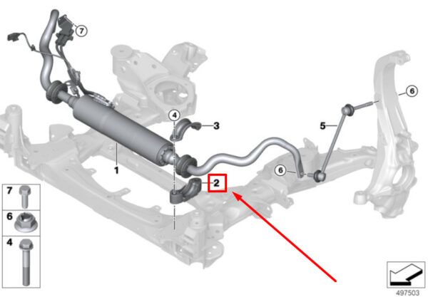37106865706 - NEW BMW X5 G05 FRONT SUSPENSION STABILIZER SUPPORT 6865706 37106865706 ORIGINAL