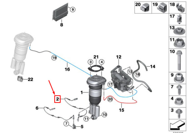 37106878308 - BMW 5 Touring G31 VDC adapter cable rear right 37106878308, original part