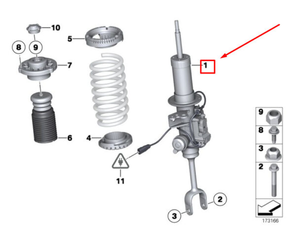 37116796858 - BMW 5 F10 Front Right Shock Absorber 6796858 37116796858 NEW GENUINE