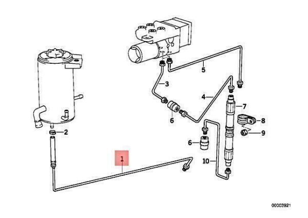 37131138175 - OEM BMW E32 SALOON ASC+T OIL RETURN PIPE 37131138175 GENUINE NEW
