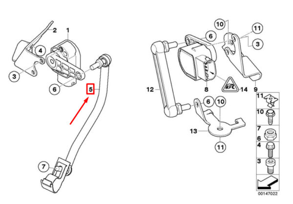37146765662 - BMW 3 E90 headlights level sensor link 6765662 37146765662 NEW ORIGINAL