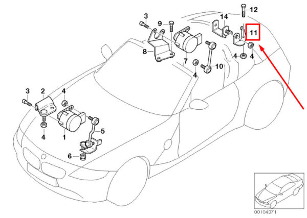 37146779772 - NEW BMW Z4 COUPE E86 RIGHT LEVEL SENSOR BRACKET 37146779772 6779772 GENUINE