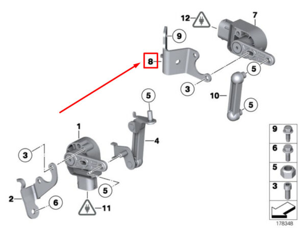 37146786797 - BMW 7 F01, F02 Bracket for Ride Height Sensor Left 37146786797 6786797 NEW GENUINE