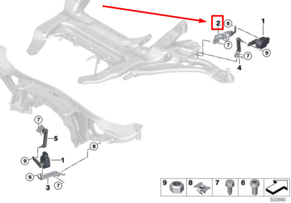 37146872919 - NEW BMW F40 FRONT LEVEL SENSOR BRACKET 37146872919 6872919 ORIGINAL