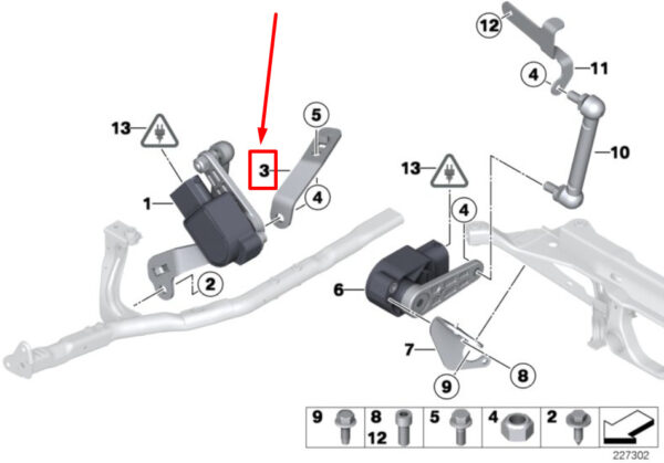 37149806683 - NEW MINI R60 RIGHT HEADLIGHT SENSOR BRACKET 37149806683 9806683 GENUINE