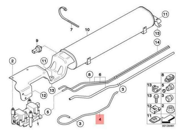 37236754457 - OEM BMW FRONT PRESSURE ACCUMULATOR LEVELING DEVICE PIPE 37236754457 GENUINE
