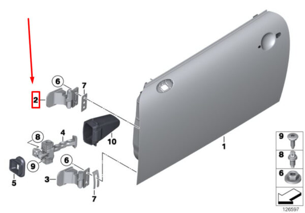 41007040187 - MINI COOPER R56 FRONT LEFT UPPER DOOR HINGE 7040187 41007040187 NEW GENUINE