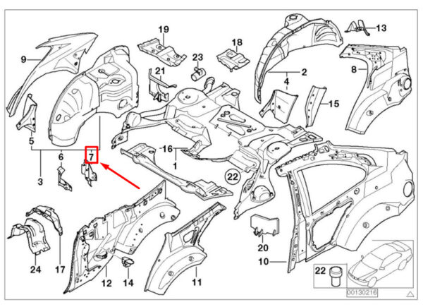 41007042349 - BMW 3 E46 mount F battery mounting 41007042349 7042349 NEW ORIGINAL